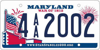 MD license plate 4AA2002