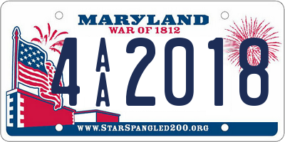 MD license plate 4AA2018