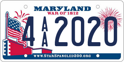 MD license plate 4AA2020