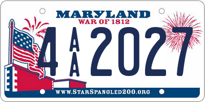 MD license plate 4AA2027