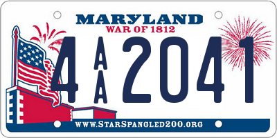 MD license plate 4AA2041