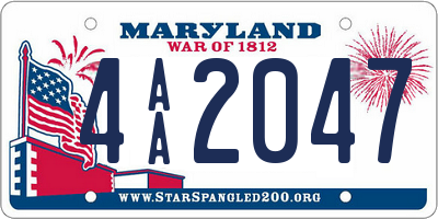 MD license plate 4AA2047