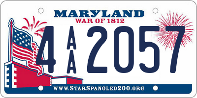 MD license plate 4AA2057