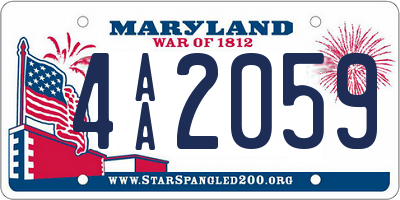 MD license plate 4AA2059