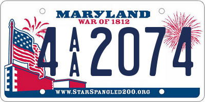 MD license plate 4AA2074
