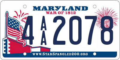 MD license plate 4AA2078