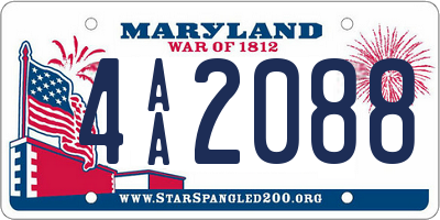 MD license plate 4AA2088