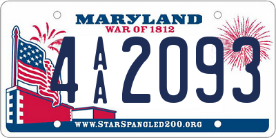 MD license plate 4AA2093