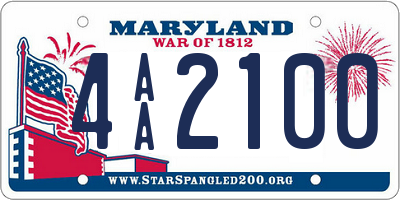 MD license plate 4AA2100