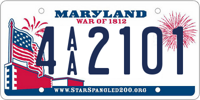 MD license plate 4AA2101