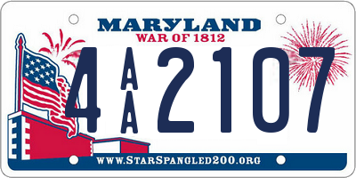 MD license plate 4AA2107