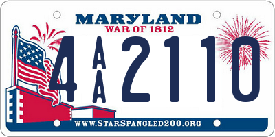 MD license plate 4AA2110