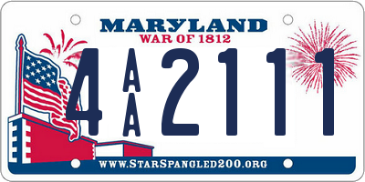 MD license plate 4AA2111