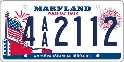 MD license plate 4AA2112