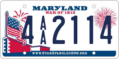 MD license plate 4AA2114