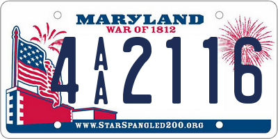 MD license plate 4AA2116