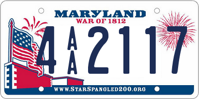 MD license plate 4AA2117