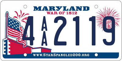 MD license plate 4AA2119