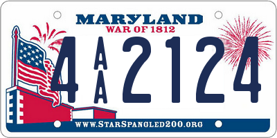 MD license plate 4AA2124