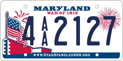 MD license plate 4AA2127