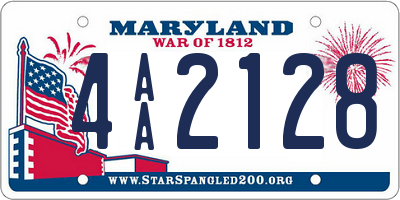 MD license plate 4AA2128