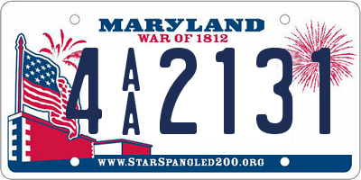 MD license plate 4AA2131