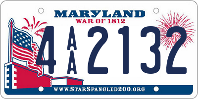 MD license plate 4AA2132