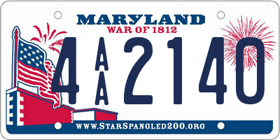 MD license plate 4AA2140