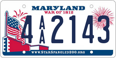 MD license plate 4AA2143