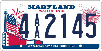 MD license plate 4AA2145