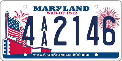 MD license plate 4AA2146