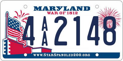 MD license plate 4AA2148