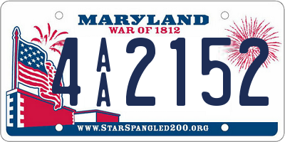 MD license plate 4AA2152