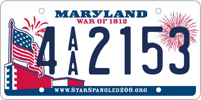 MD license plate 4AA2153