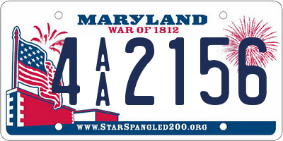 MD license plate 4AA2156