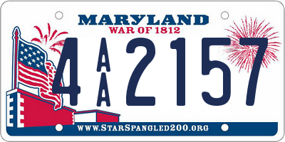 MD license plate 4AA2157