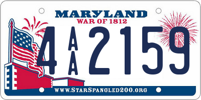 MD license plate 4AA2159