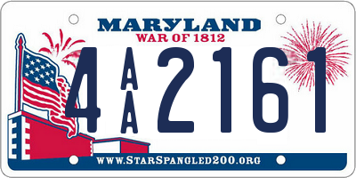 MD license plate 4AA2161