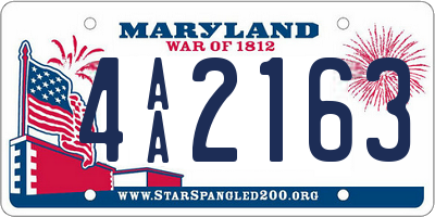 MD license plate 4AA2163