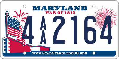 MD license plate 4AA2164