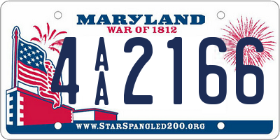 MD license plate 4AA2166