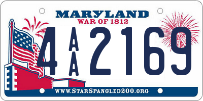 MD license plate 4AA2169