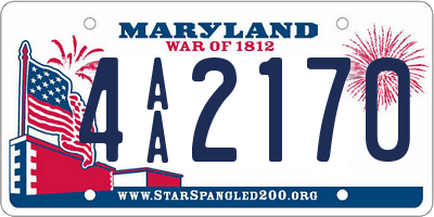 MD license plate 4AA2170