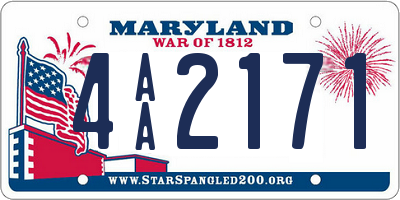 MD license plate 4AA2171