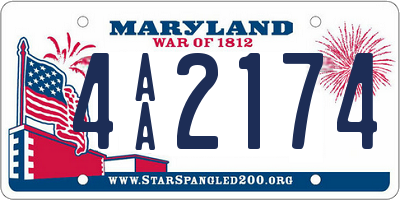 MD license plate 4AA2174