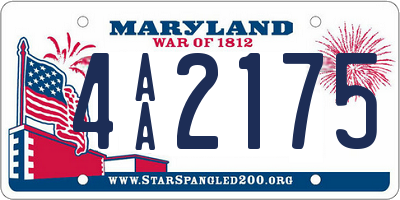 MD license plate 4AA2175