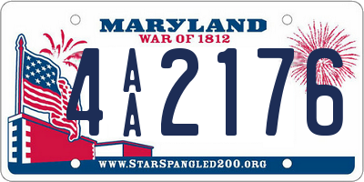 MD license plate 4AA2176