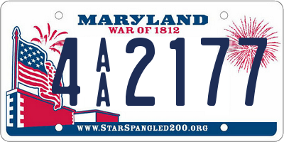 MD license plate 4AA2177