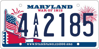 MD license plate 4AA2185