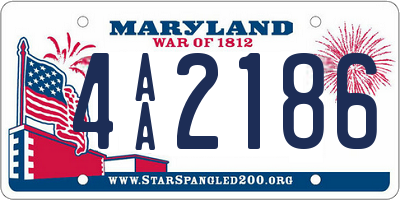 MD license plate 4AA2186